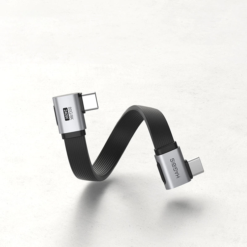 USB-C Short Cable USB4 V2.0 240W 80Gbps – L-Shaped Plug Hagibis