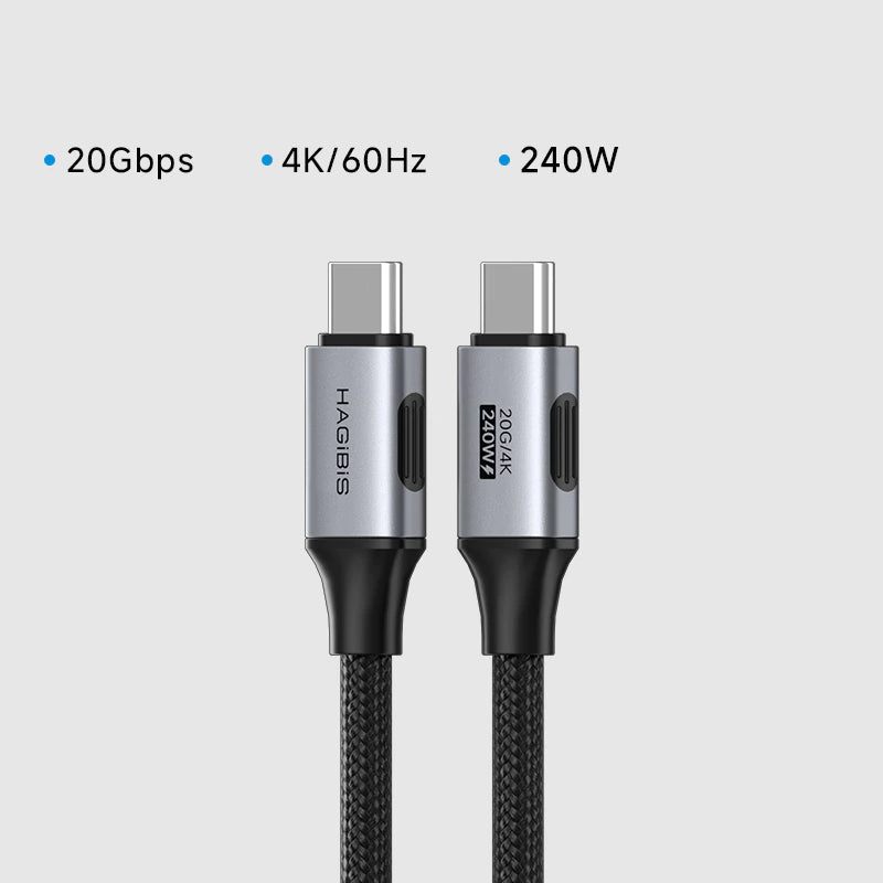 Hagibis USB 4 Cable USB C to USB C Ultra Soft 240W