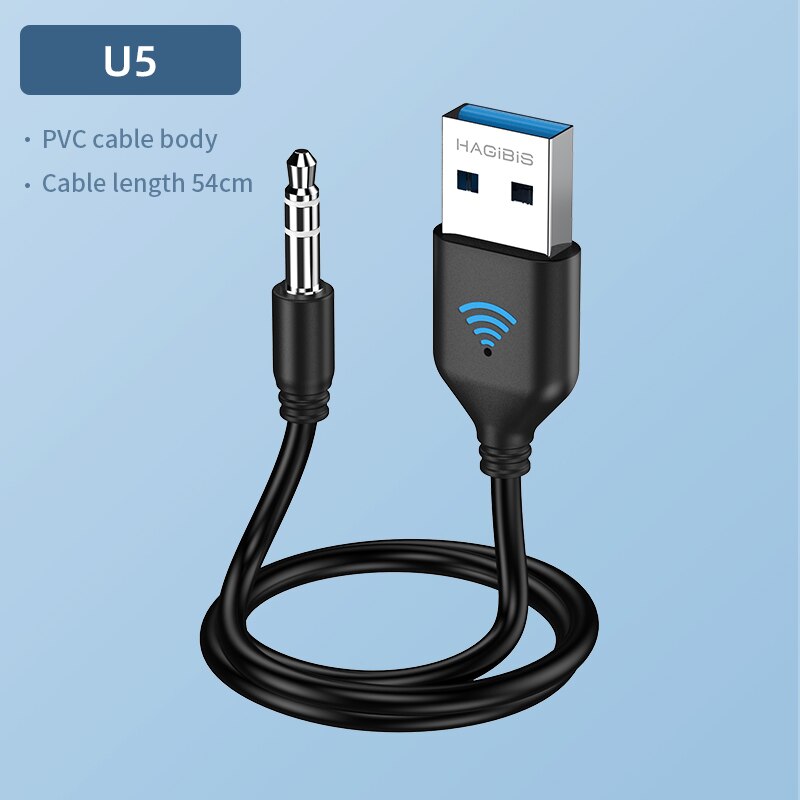 Bluetooth 5.0 Audio Receiver USB To 3.5mm AUX Jack HAGIBIS