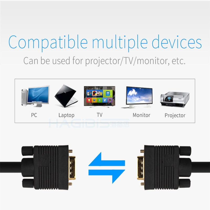 VGA HD Cable Male to Male HAGIBIS
