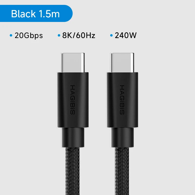 USB C Cable USB4.2 Full Function Cable 80Gbps 240W