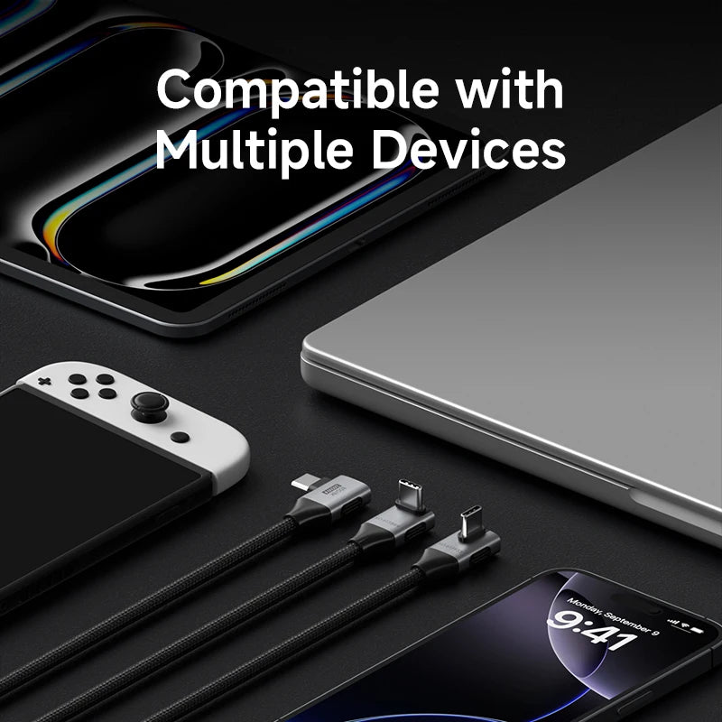 Hagibis USB4 USB-C Cable 80Gbps 240W Right Angle 8K