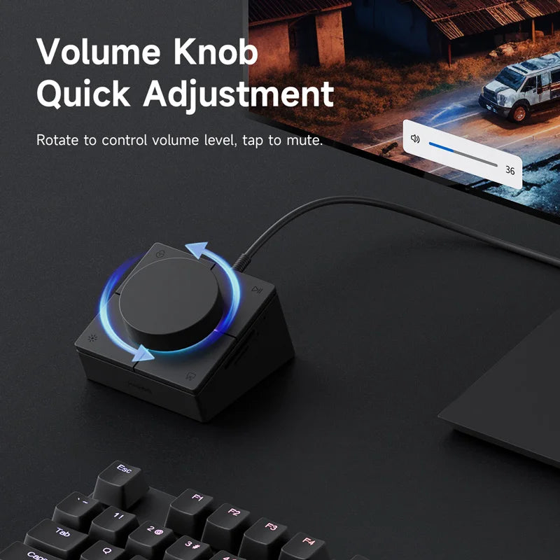 Knob USB C Hub With Shortcut Audio Control