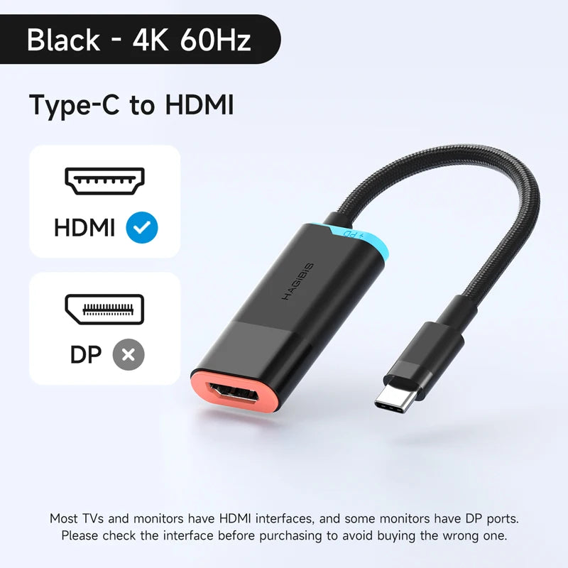 Hagibis USB-C to HDMI Adapter for Nintendo Switch 4K 60Hz HDR