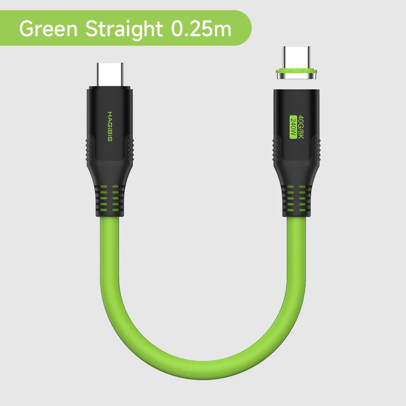 Short USB C Cable Magnetic 240W 40Gbps Hagibis