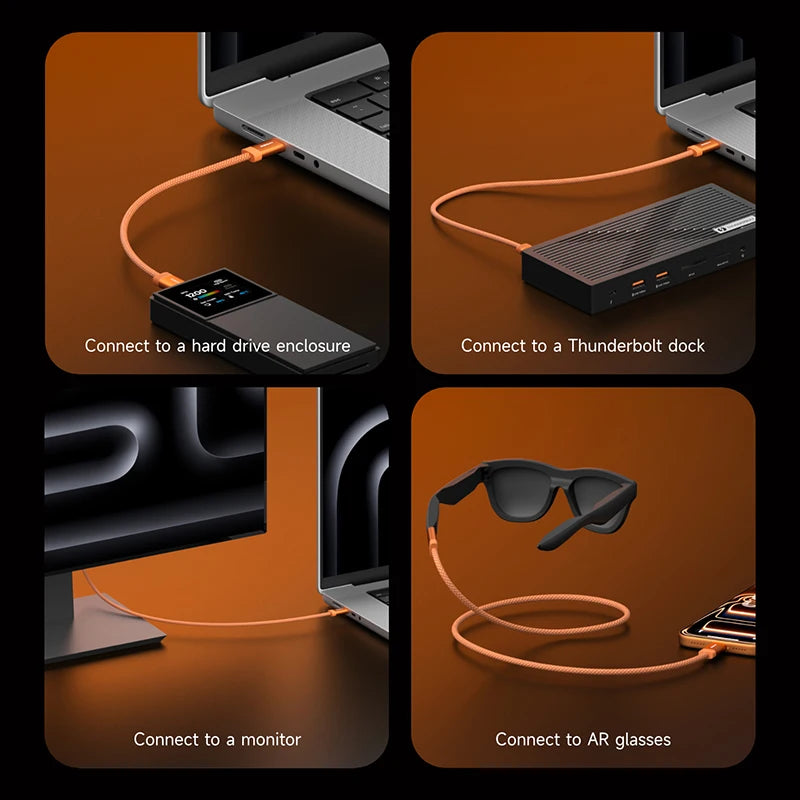 Hagibis USB4 Coaxial USB-C Cable 80Gbps 240W