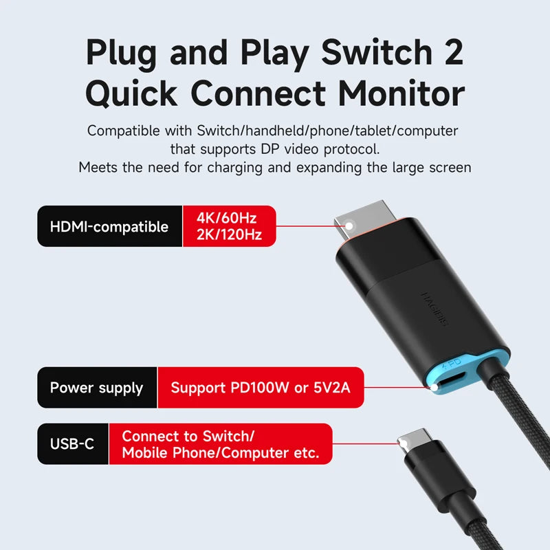 Switch 2 Dock TV Mode Cable