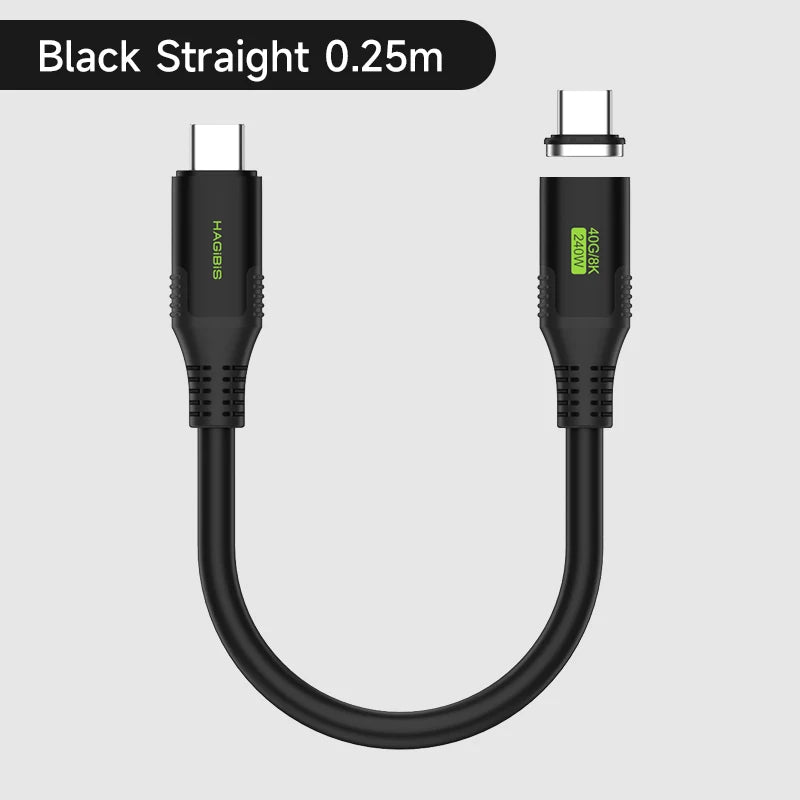Short USB C Cable Magnetic 240W 40Gbps Hagibis