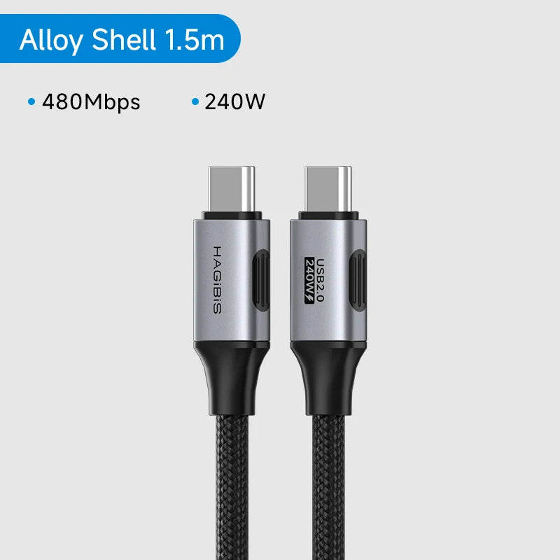 Hagibis 240W Fast Charging USB-C Cable (Short, PD 3.1)