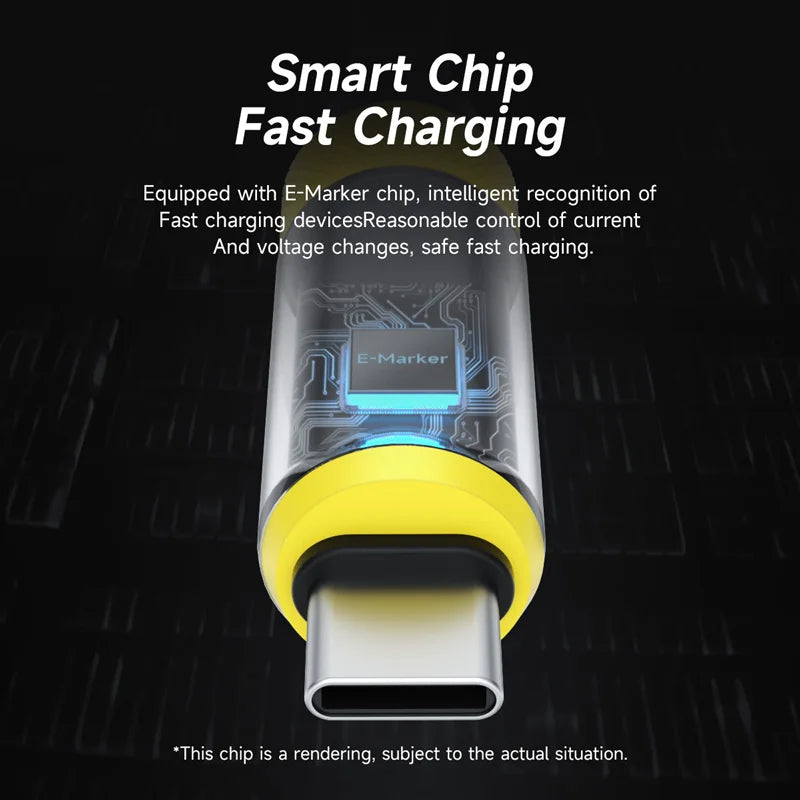 USB C Cable with LED Display 240W Liquid Silicone Hagibis