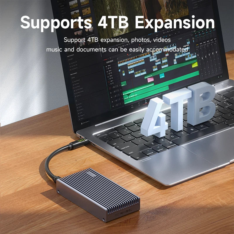 USB4 M.2 NVMe SSD Enclosure With LED Display Hagibis