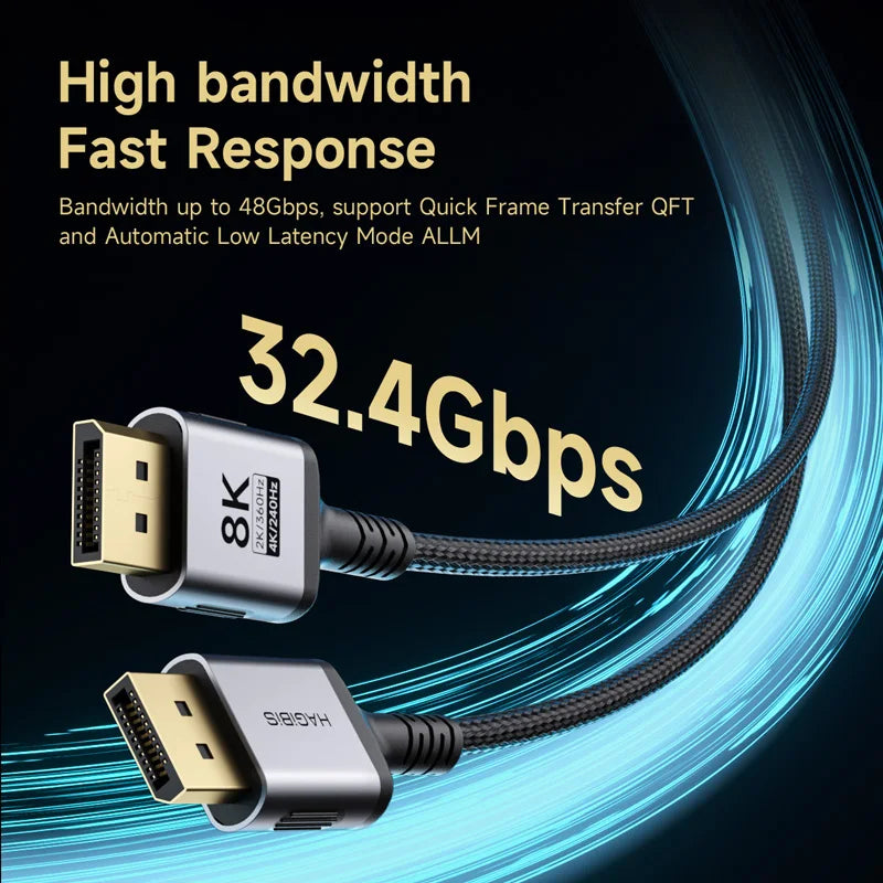 DisplayPort Cable 1.4 8K High Refresh Rate Hagibis