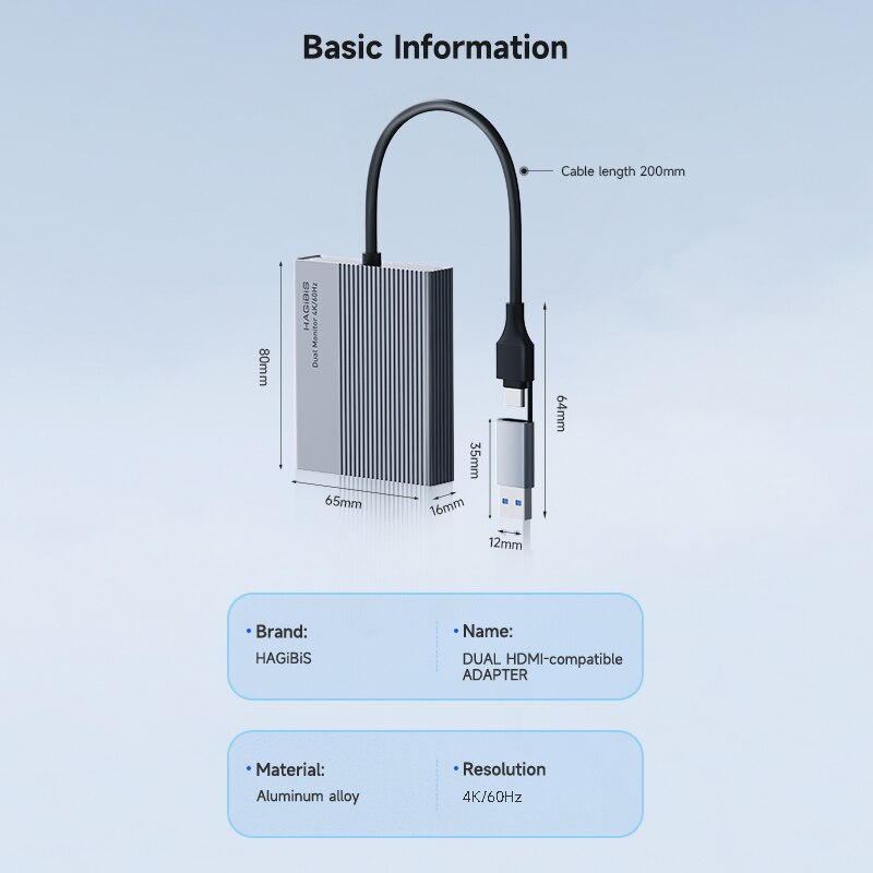 Dual HDMI Adapter 4K M1/M2