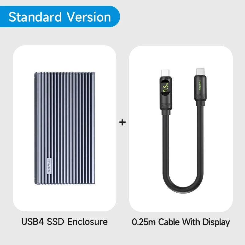 USB4 M.2 NVMe SSD Enclosure With LED Display Hagibis