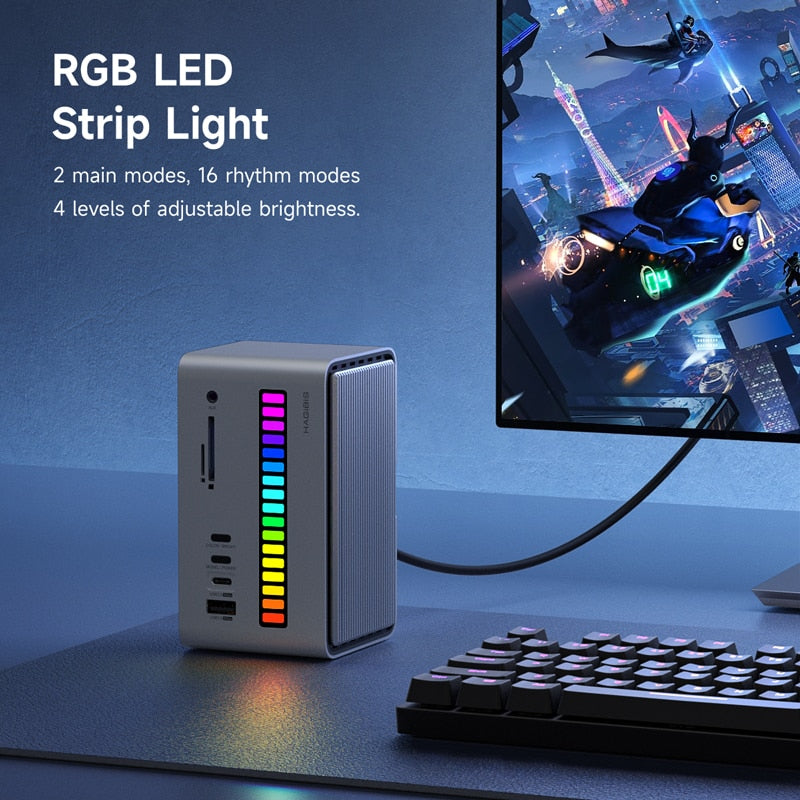 USB C LED Strip Light Docking S tation HAGIBIS