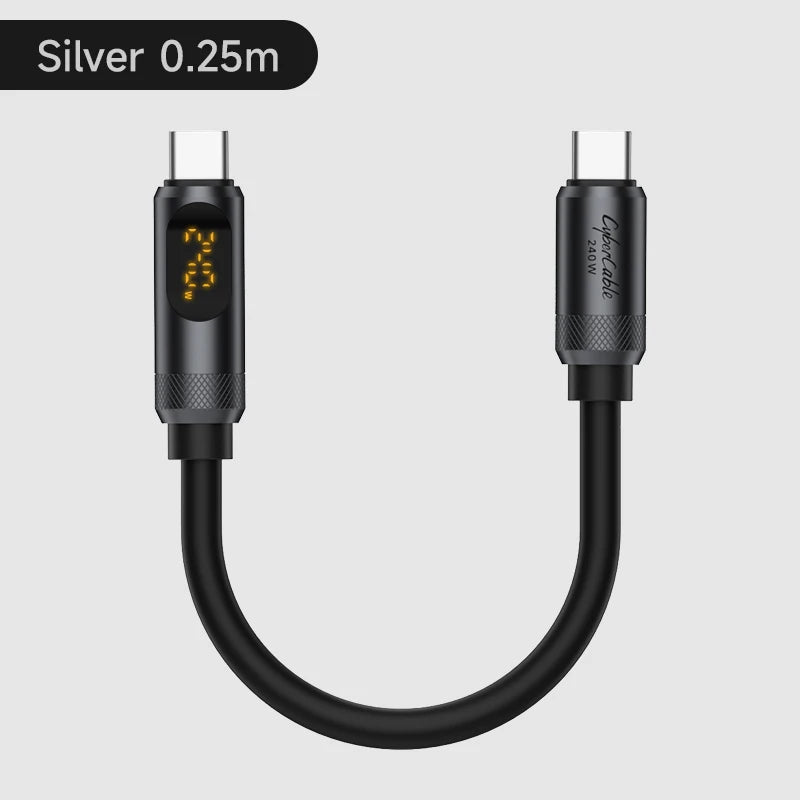 Short USB C Cable with LED Display Hagibis