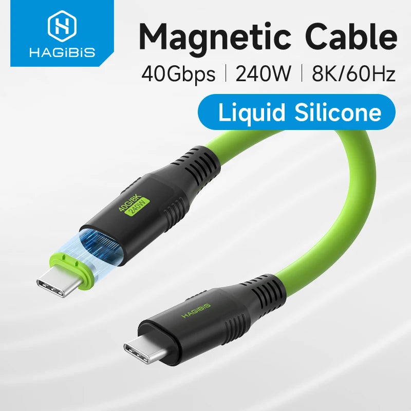 Hagibis USB4 Magnetic Short Cable – 240W, 40Gbps, Keychain