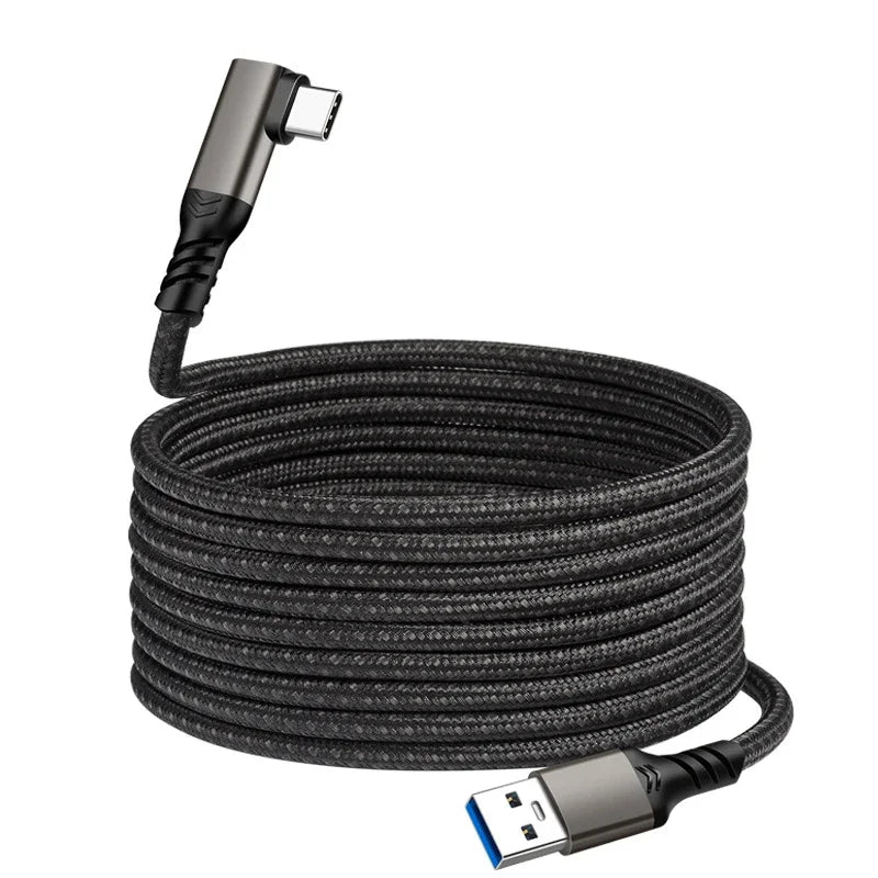 USB-A to USB-C VR Link Cable 10Gbps 60W Right Angle