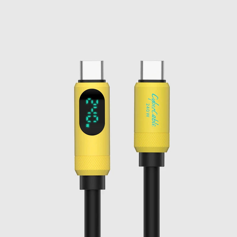 USB C Cable with LED Display 240W Liquid Silicone Hagibis