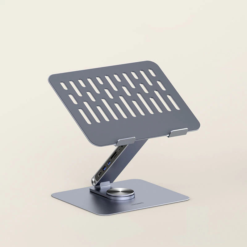 Adjustable Aluminum Laptop Stand with USB C Dock