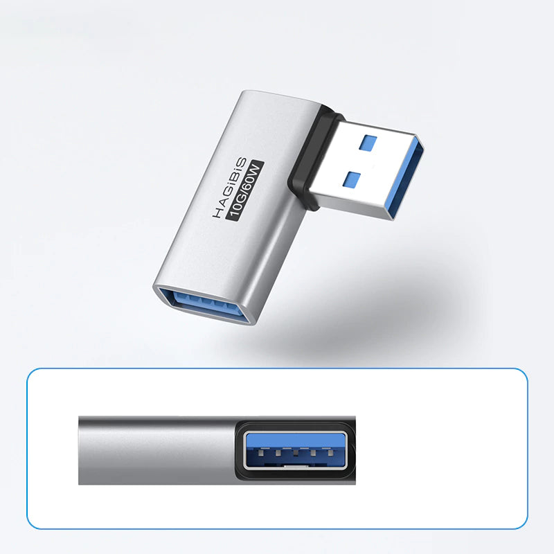 Hagibis USB 3.2 90° Multi-Angle Adapter – 10Gbps 60W