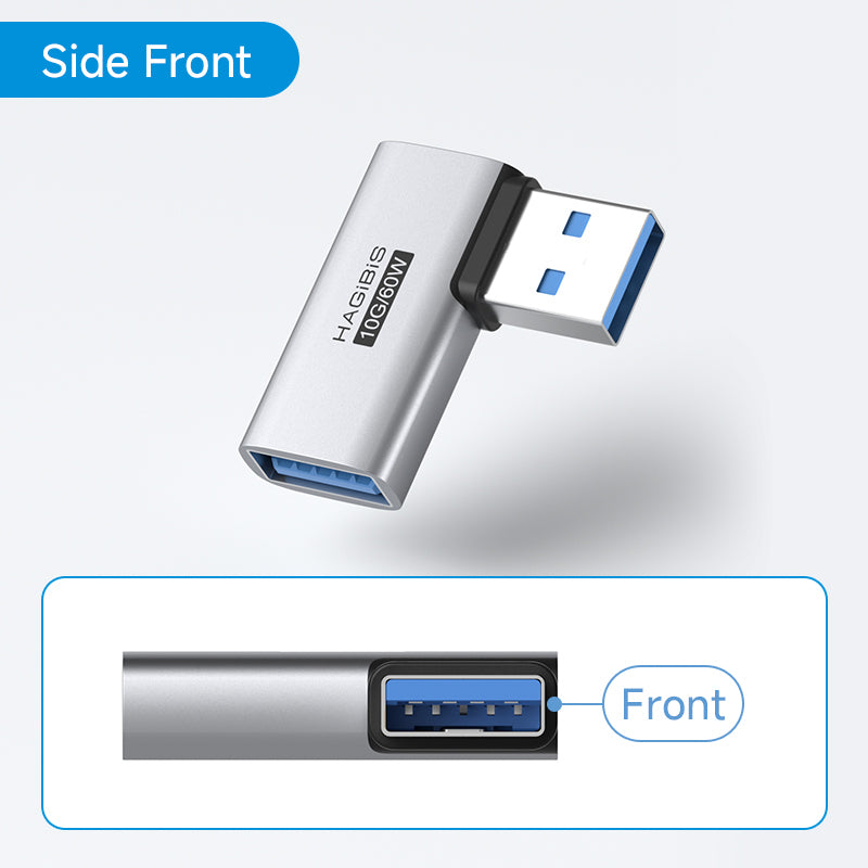 USB 3.2 90° Multi-Angle Adapter – 10Gbps 60W