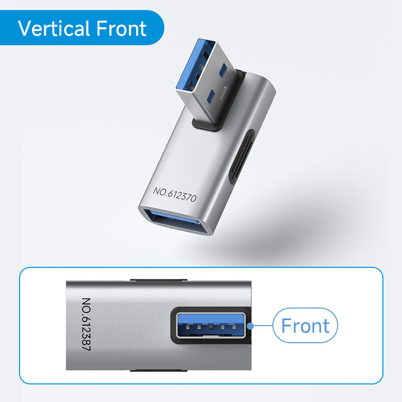 USB 3.2 90° Multi-Angle Adapter – 10Gbps 60W