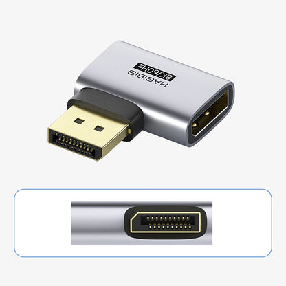 Hagibis DisplayPort 1.4 Right Angle Adapter 8K 60Hz / 4K 240Hz