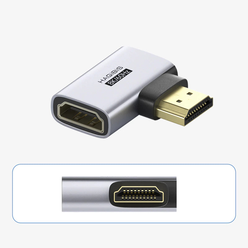 Hagibis HDMI 2.1 Right Angle Adapter 90°