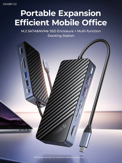 ORICO 8-in-1 USB-C Dock with M.2 NVMe SSD Enclosure