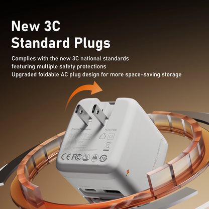 Hagibis 70W GaN Universal Travel Charger with Retractable Cable