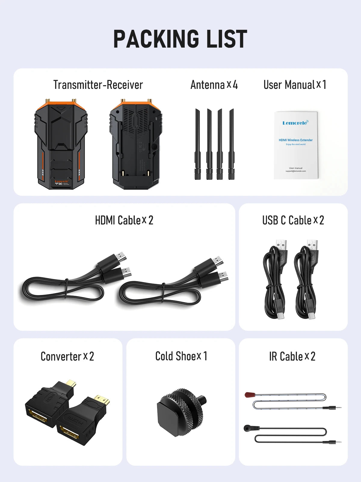 Lemorele R100 Wireless HDMI Extender 1080P 200m