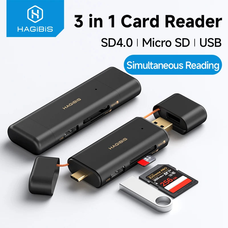 Hagibis 3-in-1 High-Speed SD 4.0 Card Reader