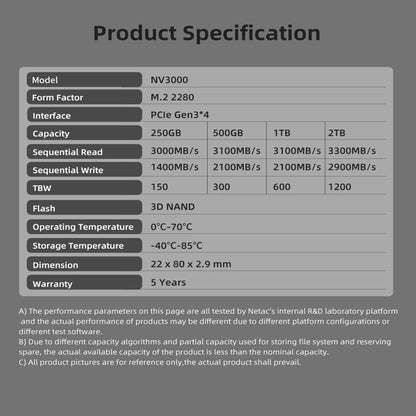 Netac NV3000 NVMe SSD M.2 2280
