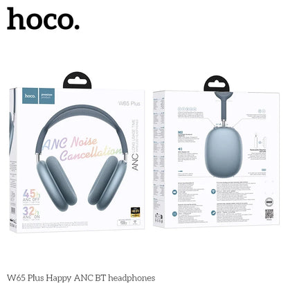 Hoco W65 Plus Happy ANC BT headphones packaging on a white background