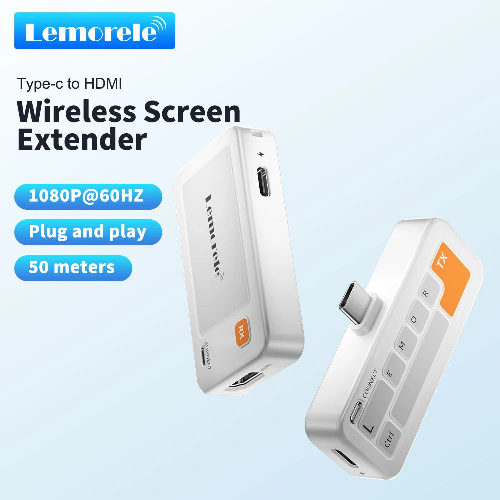 Lemorele Wireless USB-C to HDMI Extender 1080P 60Hz 50m
