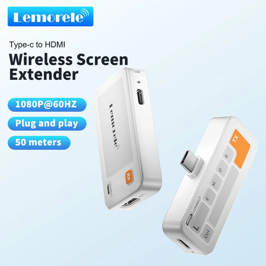 Lemorele Wireless USB-C to HDMI Extender 1080P 60Hz 50m