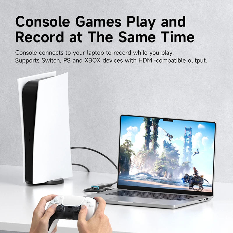Hagibis USB-C & USB-A HDMI Video Capture Card with 100W PD