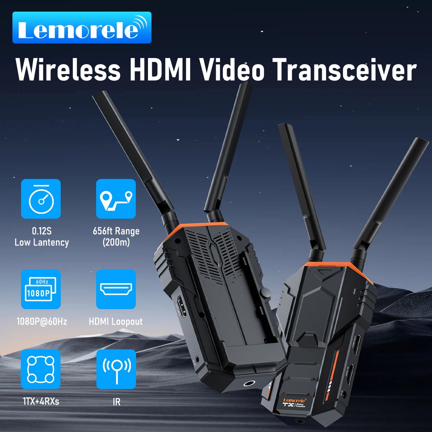 Lemorele R100 Wireless HDMI Extender 1080P 200m