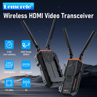 Lemorele R100 Wireless HDMI Extender 1080P 200m