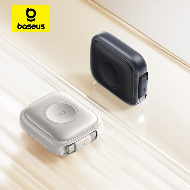 Two electronic devices on a light background with Baseus logo.