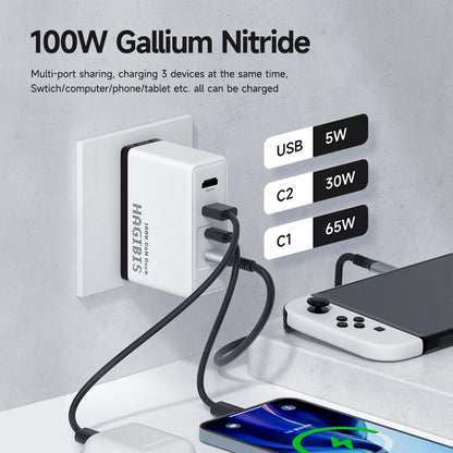 100W GaN Switch TV Dock Charger