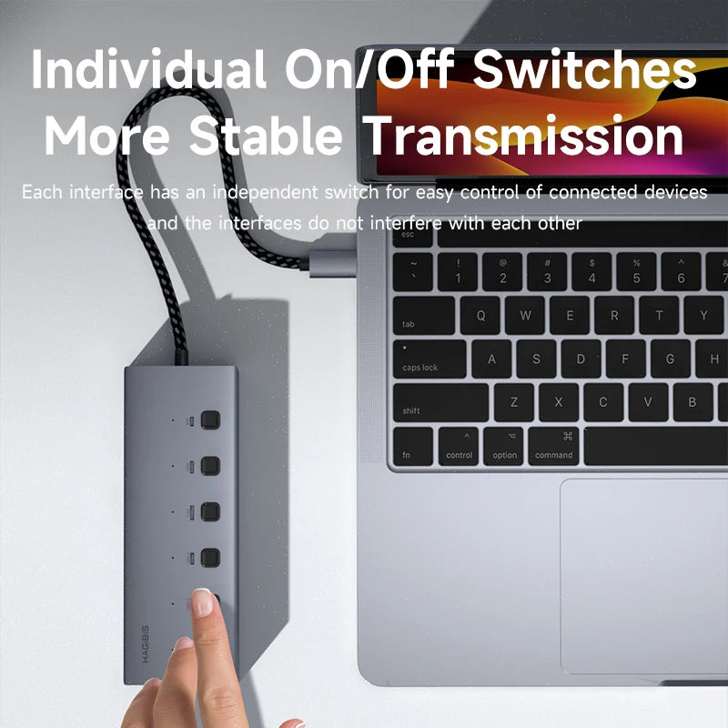 USB C Docking Station Individual ON/OFF HAGIBIS