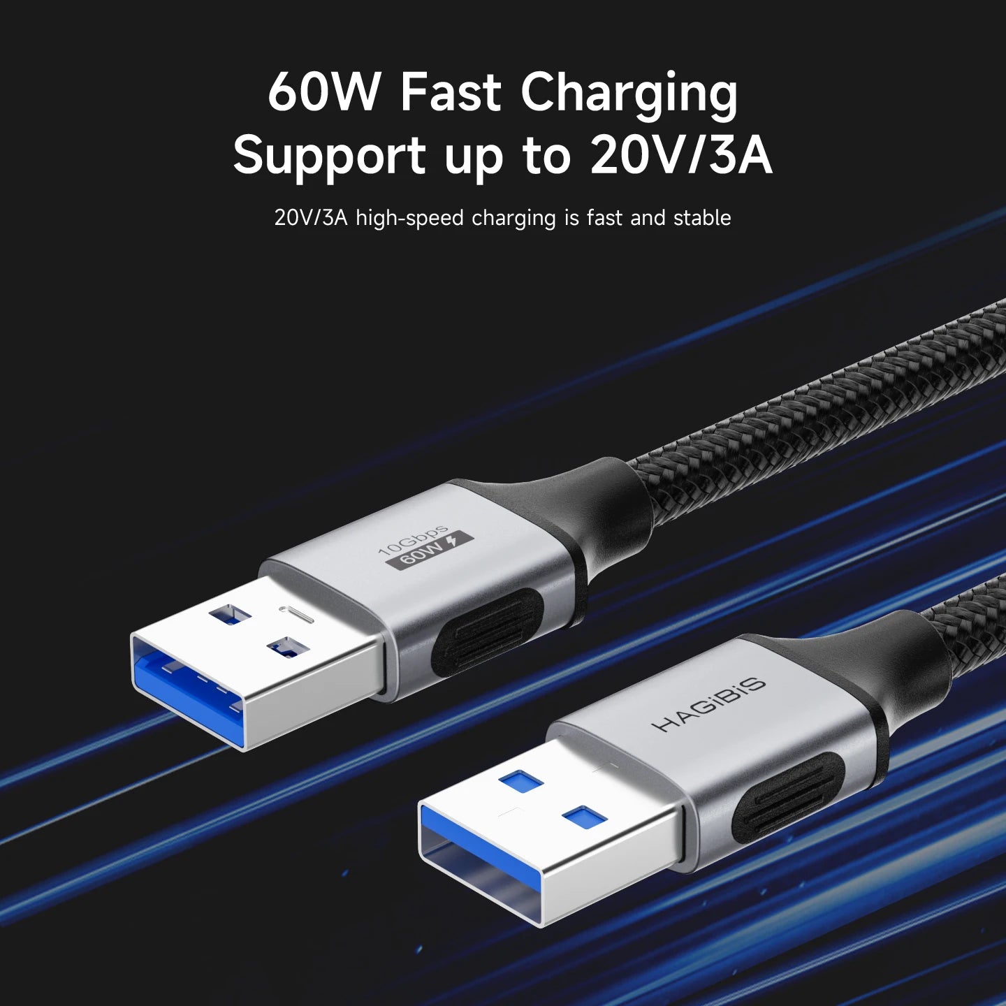 Hagibis USB to USB Cable USB 3.2 A to A Male to Male