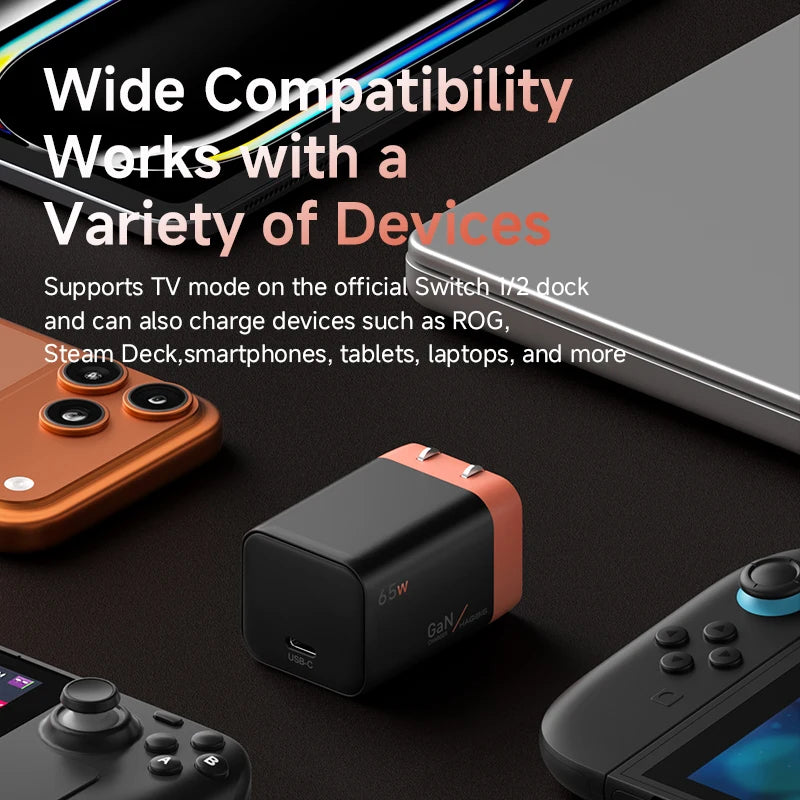 Hagibis 65W GaN USB-C Charger for Nintendo Switch 1 & 2