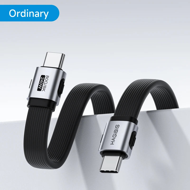 Two black USB cables with metal connectors on a light gray background