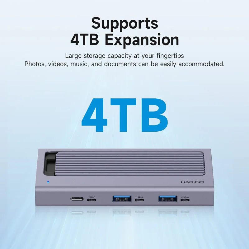 M.2 SSD Hard Enclosure with USB C Hub Magnetic Cover Hagibis