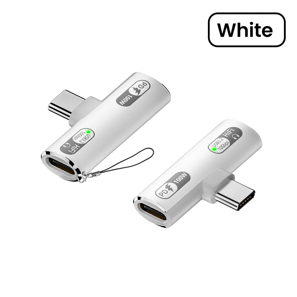 Two white USB adapters on a white background with 'White' label.