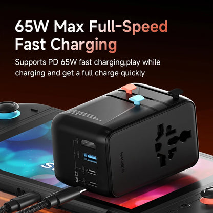 Hagibis 65W GaN Universal Travel Adapter with 8K Dock