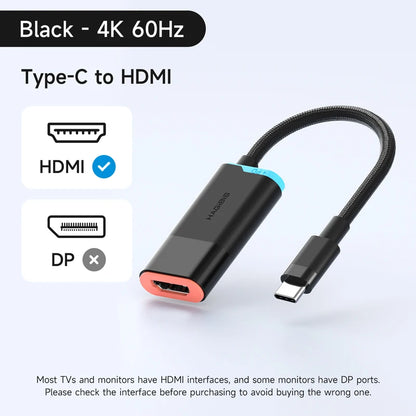 Type-C to HDMI adapter with USB-C connector on a white background